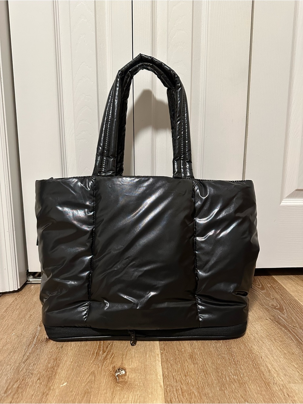 Luka Expandable Laptop Tote in Glazed Black - Picture 2 of 7